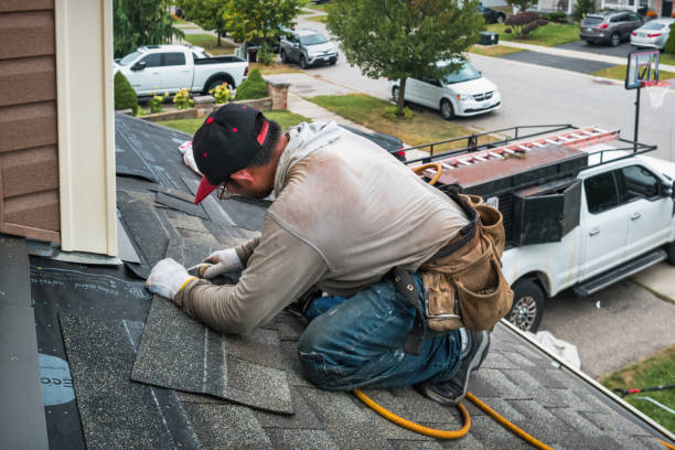 Professional Hail Damage Roof Repair technician working in Mcleod, ND